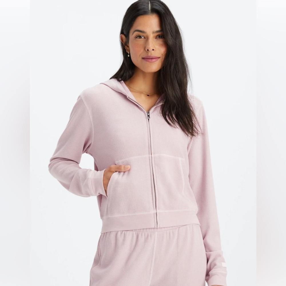 Fabletics Light Pink Zip-Up Hoodie